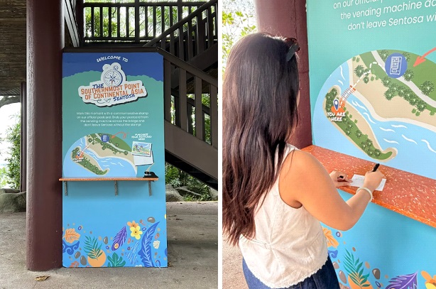 Embossed stamping area at Sentosa’s Southernmost Point of Continental Asia